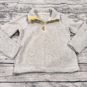 Fat Face High Pile Textured Cream Quarter Zip Fleece Size 4